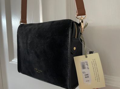 Brand New Black River Island Suede Bag