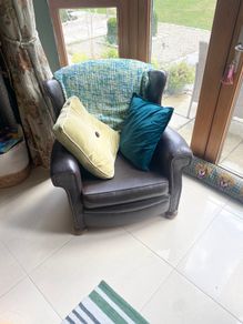 Sheepskin Leather Wingback Armchair