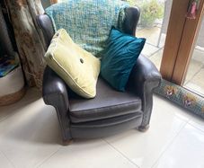 Vintage Leather Wingback Armchair