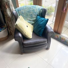 Sheepskin Leather Wingback Armchair