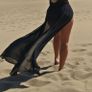 Black maxi beach skirt/cover up with gold buckle, ONE SIZE Image 3