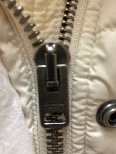 Coach Padded Coat ( cream ) with hood and fur trim ( which can be removed) Size S