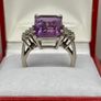 Silver ring with Amethyst and white Topaz Image 5