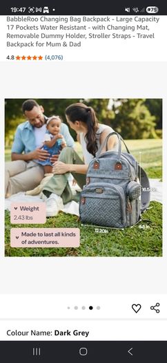 Babbleroo changing bag backpack