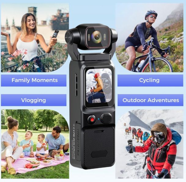 Mini Vlogging Camera, 4K Stabilizer Gimble
