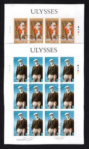 2004 Ireland James Joyce Centenary of Leopold Bloom's Adventure Ulysses Stamp Sheetlet Plate 1A1A1A1A Fine CDS Used with Dublin cancel of 16th June 2004 (First day of issued) on envelope extra