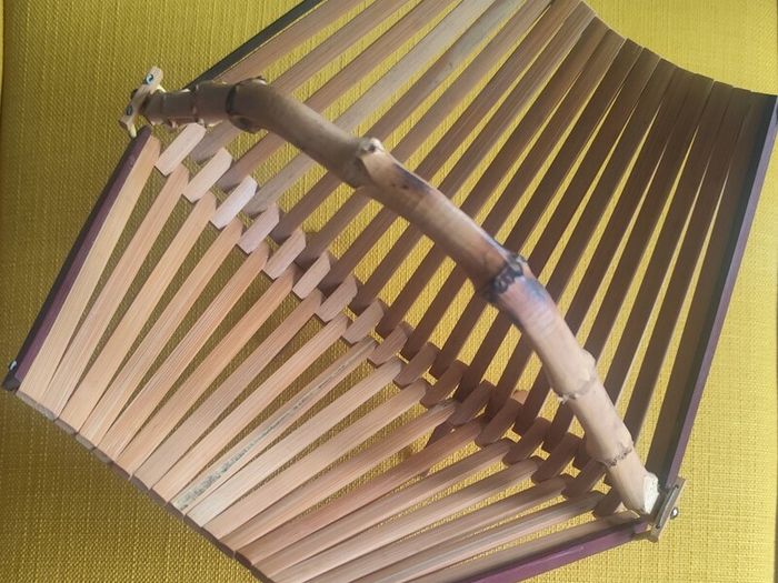 Mid Century Modern Bamboo and teak Fruit Basket