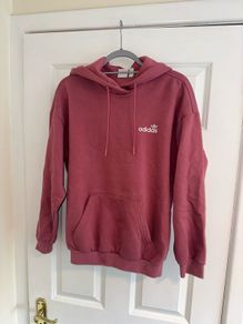 Adidas Women's Pink Hoodie with Large Logo on Back - Size XS