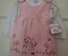 Girls Velour Dress Set 6-9mths