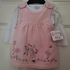 Girls Velour Dress Set 6-9mths