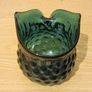 Vintage Hand Blown Glass Owl Shaped Vase. Murano Style, Dark Blue Colour. Image 4