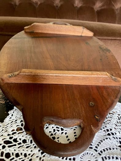 Superb Art Nouveau Style Vintage Handcarved Tray with Lilypad Design