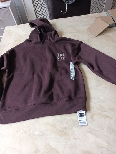 Dunnes Stores  Brown Print Hoodie.  B.N.W.T Age - 6-7 Years.