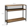 Sideboard Console Table Hall Shelf, Industrial Design, 100 cm x 29.5 cm x 90 cm, Brown + Black Image 3