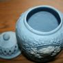 Large Blue Jasperware Vase. 1970s. H-7" Image 8