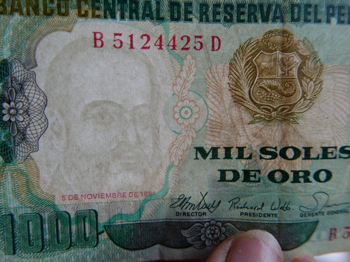 Variety of 10 Different Foreign Banknotes most of Peru