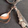 Vintage 1945 Seagull Pewter Angel Serving Spoon Utensil 10.5 inch Long Etain Zinn Canada. Image 3