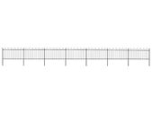 Garden Fence with Hoop Top Steel 11.9x1 m Black