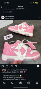 womens Barbie pink off white trainers