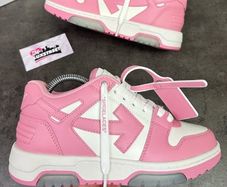 womens Barbie pink off white trainers