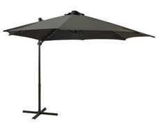 Cantilever Umbrella with Pole and LED Lights Anthracite 300 cm