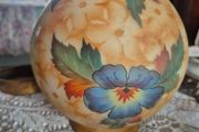Handpainted Glass Globe shade Bellova Antique 1920s/30s Bellova Art Nouveau Czech glass globe shade