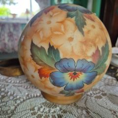 Handpainted Glass Globe shade Bellova Antique 1920s/30s Bellova Art Nouveau Czech glass globe shade