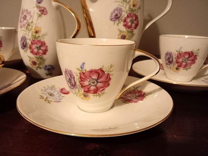 Vintage Czechoslovakia Espresso Set with Milk Jug and Coffee Pot.