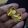 Ivory enamel earrings, Vintage jewelry Image 2