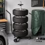 Tyre Storage Rack for 4 Wheels with Cover, Pressure Gauge & Tread Depth Gauge Image 2