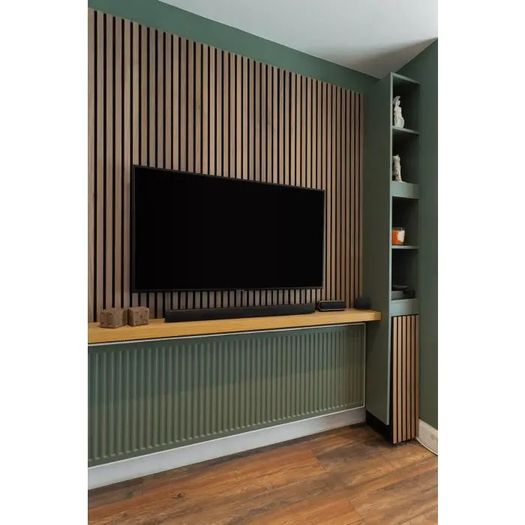 Acoustic Slat Wall Panel Walnut 240x60cm