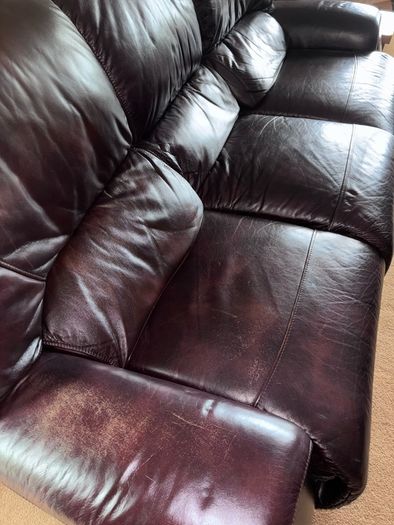Leather recliner sofa