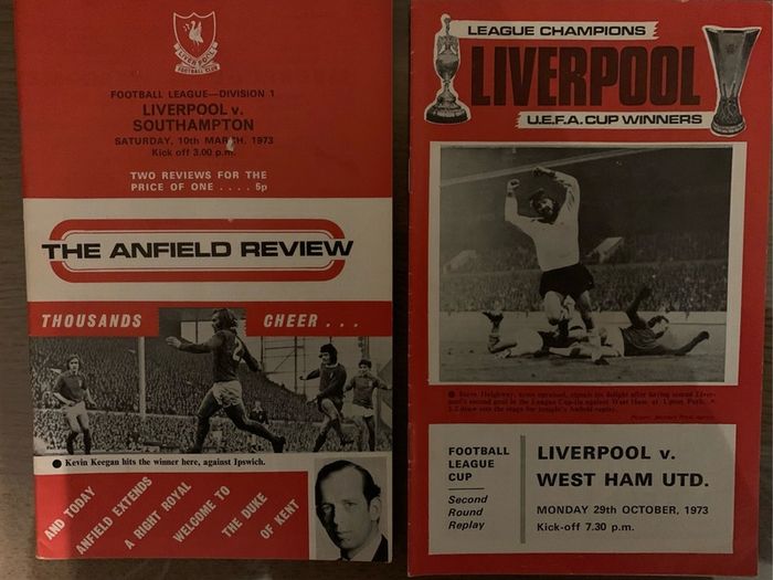 8 x Vintage Liverpool FC Match Day Programmes 1973-1978