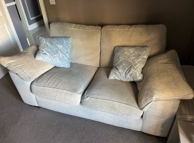 Beige 2 Seater Fabric Sofa's x 2