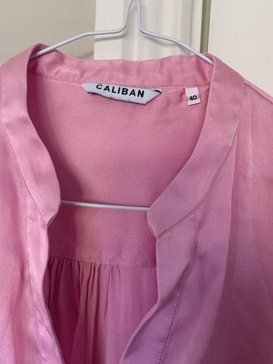 Baby pink long silk Caliban blouse (size 40)