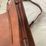 Real Leather Messenger Bag Vintage Brown Laptop Shoulder Bag Image 4
