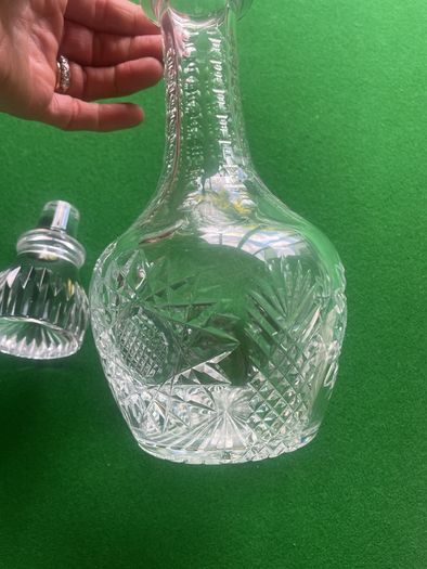 Lead Crystal Decanter etched with a Sunflower