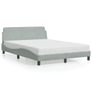Bed Frame "Dover" Light Grey 135x190 cm Double Velvet Image 4