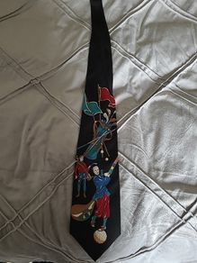 Black Golf themed Vintage Tie