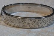Vintage Solid Silver Bangle, 1965, Joseph Smith &amp; Sons, 19.6g