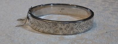 Vintage Solid Silver Bangle, 1965, Joseph Smith & Sons, 19.6g