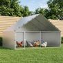 Chicken Coop with Roof Silver 300 x 200 x 190 cm Image 2