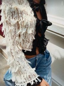 Zara contrasting fringe cardigan/jacket