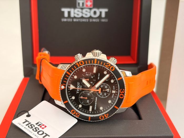 Tissot Seastar 1000 T120.417.17.051.01 Silver Orange Black Mens