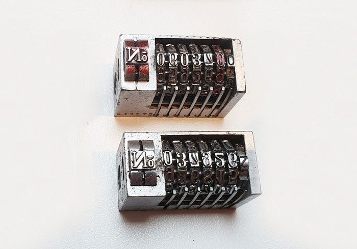 Vintage Letterpress number machines