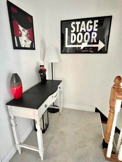 Elegant Solid Wood Console Table with Mirror Concealing a Storage Area 107cm x 40cm