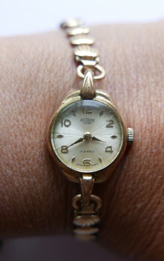 Vintage Medana Lever 10ct Rolled Gold Swiss Ladies Watch, 17 Jewel Movement, Gold Dial (in Working Order)