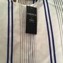 M&S Ladies White & Blue Striped Long Sleeve Blouse Size 14 Image 2