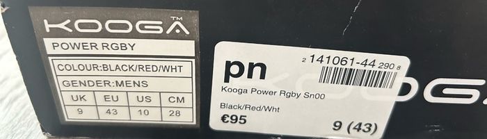 Kooga Power Rugby Boots Size UK 9 EU