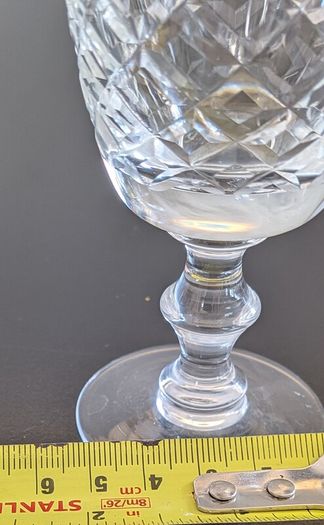 Vintage Cut Crystal Diamond & Fan Glasses Matching Set of 7